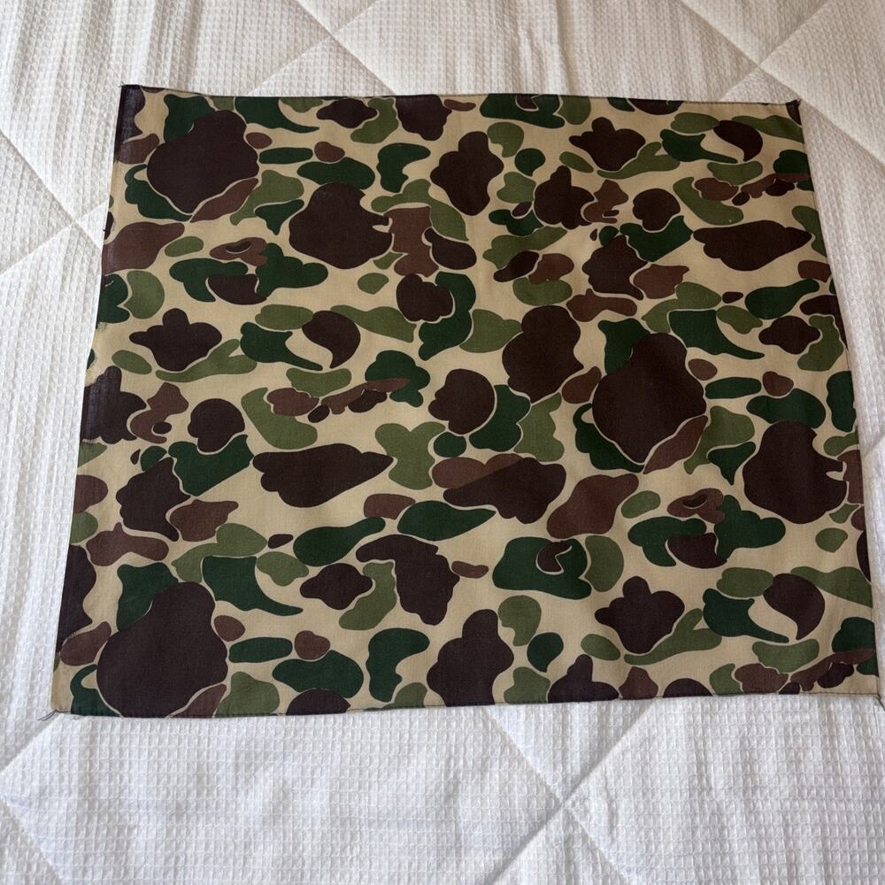 Vintage Woodland Camo Bandana – Cotton Headwrap Scarf